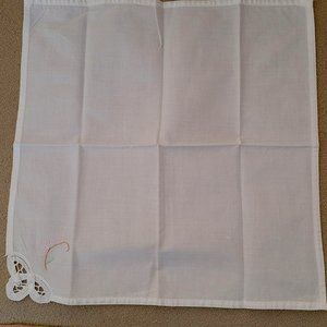 Vintage Embroidered Napkins with Lace Corner